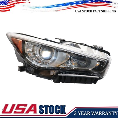 LED Headlight Headlamp w/ AFS Right Passenger Side For 2014-2017 Infiniti Q50