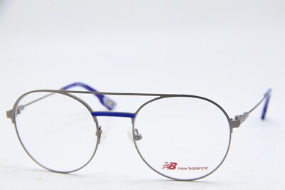 NEW NEW BALANCE NB 4128-1 SILVER BLUE AUTHENTIC EYEGLASSES 51-20