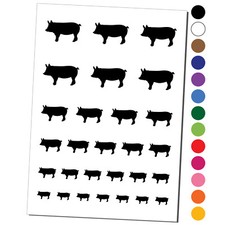 Solid Pig Farm Animal Temporary Tattoo Water Resistant Set