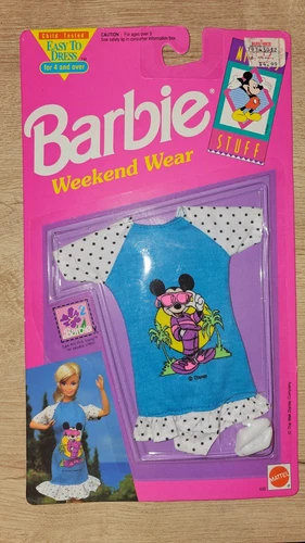 Vintage Barbie Weekend Wear Mickey Mouse NOS 1992