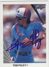 Autographed Signed 1990 Leaf 292 Tom Foley Montreal Exops Tough Signature