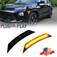 Smoked Amber LED Front Bumper Side Marker Lights For 2021-2025 Chevy Trailblazer