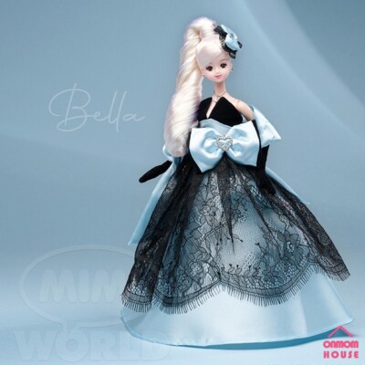Poupée Melle Mimi Porcelaine 24 Cm – Création Française Yeux Bleus Cheveux Châtain
