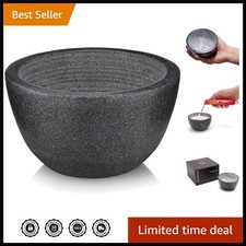 Original Natural Black Marble Shaving Bowl with Grooves for Maximum Lather