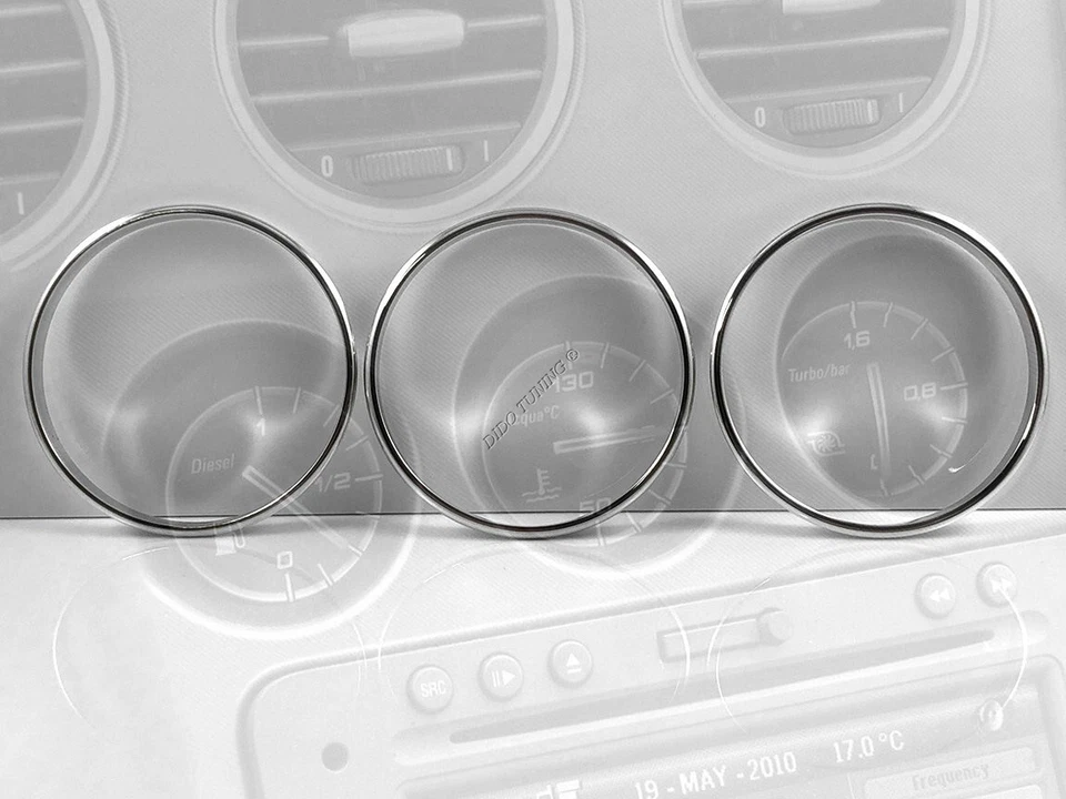 For Alfa Romeo 159 04-10 Polished Aluminum Dashboard Instrument gauge Rings 3pcs - Image 2 of 4