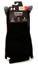 Under Armour Black UA Soccer Over the Calf Cushioned Crew Socks Men's 13-16 NWT