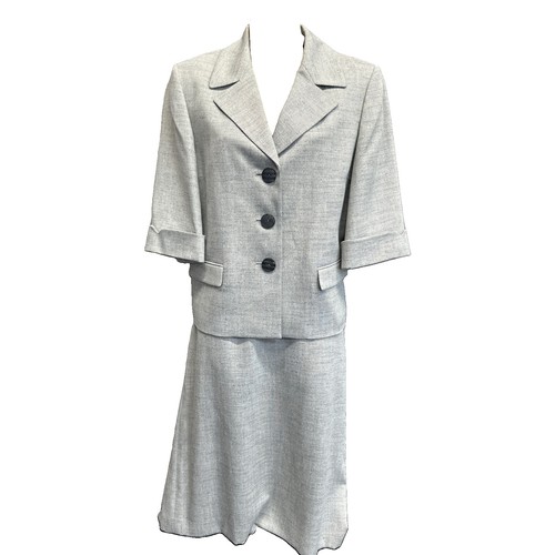 Women’s Evan-Picone Gray Sz 12 Skirt And Jacket Business Suit Set Vintage