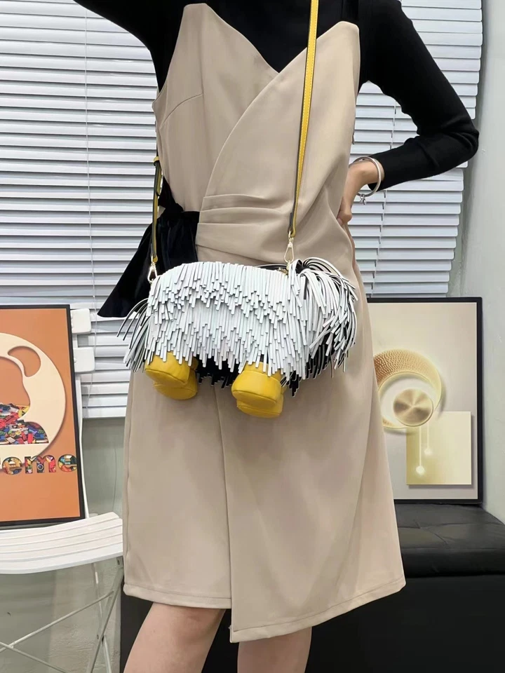 BOLSOS DE MANO PARA MUJER DE TODAS LAS MODA Bolso Bandolera Peludo Perro Flecos Novedad Foto 4 de 4