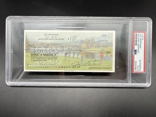 Joe Montana Autographed Personal Check Rookie Year 1979 PSA/DNA Signed Rare!