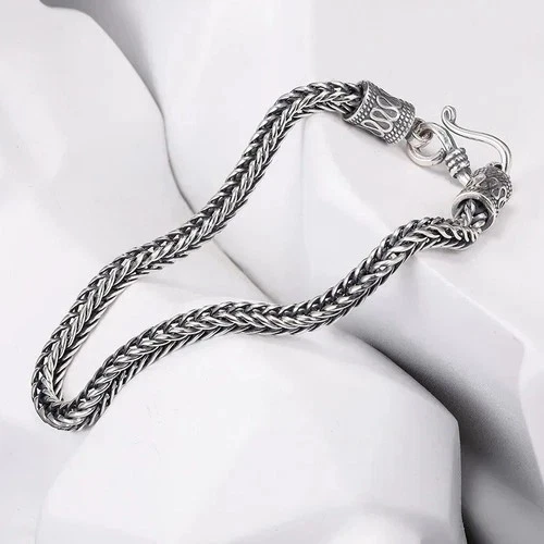 925 Sterling Silver Bracelet Chain Vintage Luxury Wedding Jewelry Gift for Men