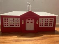 Plasticville SC-4 Schoolhouse Kit O scale '50's Red with White Roof Complete
