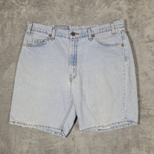 Vtg Levis 550 Shorts Mens 36 Blue Relaxed Fit Orange Tab Light Wash Distressed