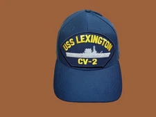 USS LEXINGTON CV-2 U.S NAVY SHIP HAT U.S MILITARY OFFICIAL BALL CAP U.S.A MADE