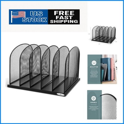 Elegant Onyx Mail Sorter: Space-Saving 5 Tier Storage for Documents and Paper