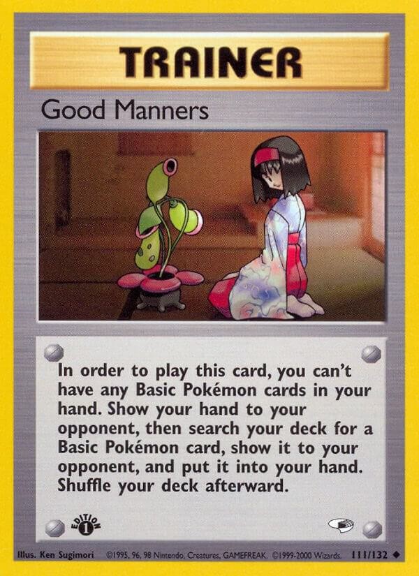 Good Manners Gym Heroes Uncommon NM Pokemon 111/132 1st Edition