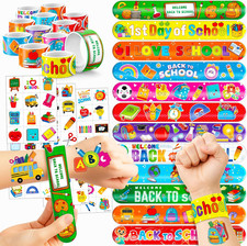 Back to School Party Favors, 144PCS Temporary Tattoos and Slap Bracelets 72 Pr