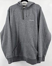 Columbia Logo Hoodie Mens Sz XL Pullover Gray Cotton Sweater Classic Super Soft