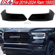 Fits 2019-2024 Ram 1500 Laramie Front Upper Bumper End Cover Panel Diamond Black