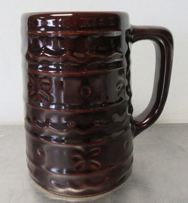 Marcrest Beer Mug Dot and Daisy BROWN Stoneware