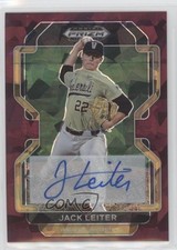 2022 Panini Prizm Draft Picks Burgundy Cracked Ice 6/12 Jack Leiter Auto 09an