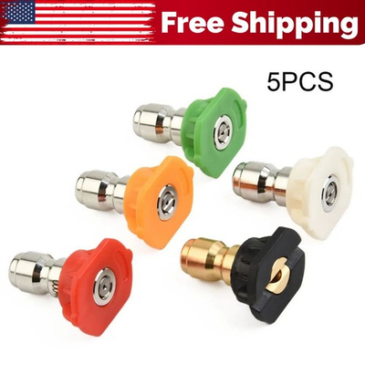 #ad 5pcs Pressure Washer Spray Tips Nozzles High Power Kit Quick Connect 1 4quot; Set $3.98