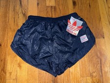 NEW WT Adidas Nylon Shorts Vintage 80&rsquo;S MEDIUM Sprinter Shiny Satin Retro Glanz