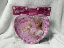 VINTAGE 1996 BARBIE 3 PIECE DINNERWARE SET BY ZAK DESIGNS PLATE CUP BOWL