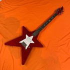Red Star Shape Electric Guitar Single H Pickup Maple Neck Vibrato Free Ship