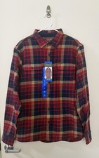 Orvis Flannel Shirt Heavyweight 100 Cotton Men  s Large Red