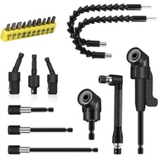Right Angle Drill Attachment Set Flexible Drill Bit Extension 360°6896
