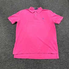 POLO RALPH LAUREN Short Sleeve Polo Shirt Men's Size L Pink