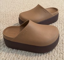 Crocs Dylan Platform Clog Shoes Size 4 Sepia