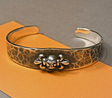 HerrenArmreif 925er Silber d'Oz #PIRAT  neu massiv SKULL & LYS  L Armreif HERREN