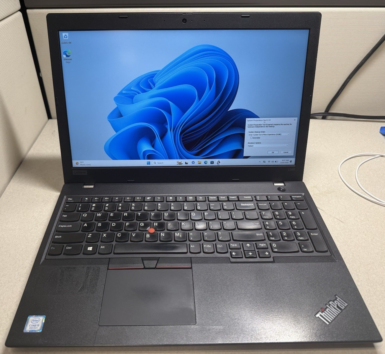 Lenovo ThinkPad l590, 15.6-Inch Laptop, with Intel Core i5-8265U, 256 GB NVMe (Non-Volatile Memory Express), Windows 11 Pro