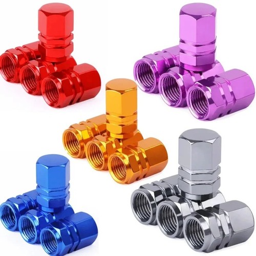 4pcs Aluminum Car Tire Valve Caps Tyre Valve Stem Cover Air Dust Wheel Rim Caps - Picture 1 of 15