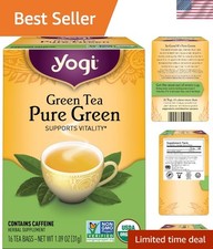 Yogi Green Tea Pure Green - 16 Tea Bags of Organic Antioxidant Wellness