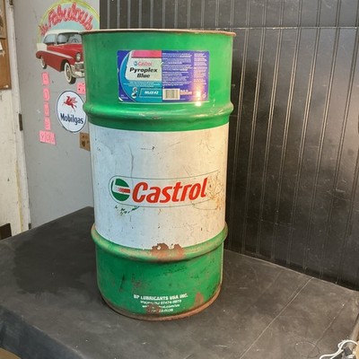 Vtg Big 27'' Castrol Grease Can Garage Waste Trash Can Gas Station Garage