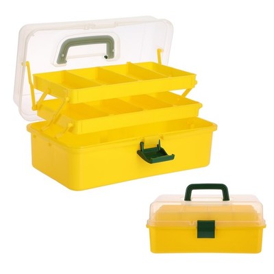 3-Layer Plastic Dividing Storage Box Craft Organizer with Adjustable Spacers ...