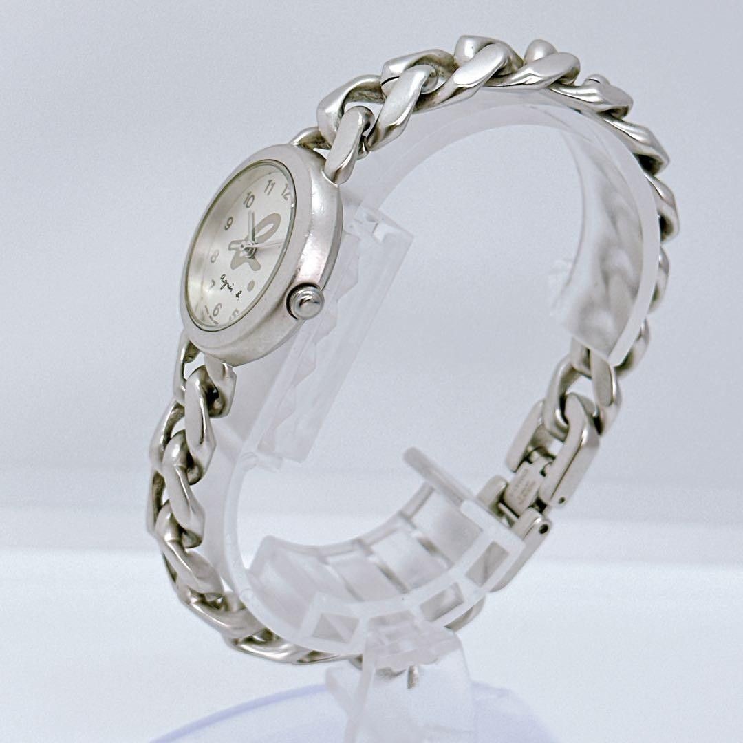 agnès b.腕時計 EXC+] agnes b V401-0850 Ladies Watch Chain Bracelet New Battery