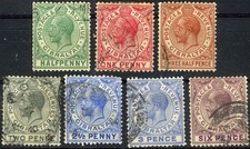 Gibraltar 1921 King George Used (SC# 69, 76-79, 81-82)