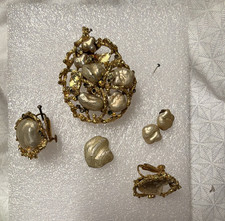 Vintage Baroque Pearl Style Brooch Pendant & ...