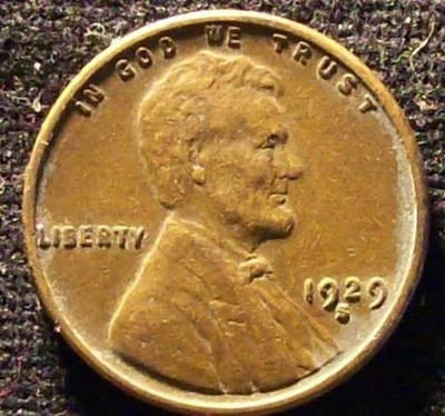 1929 S Lincoln Wheat Penny