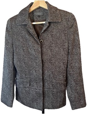 Di Bazzato Italy  Women s Tailored Fitted Brown Silver Tweedy Jacket 36/4