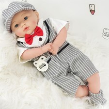 18” Baby Doll Boy Soft Body Lifelike Toy with Sounds & Dummy BiBi Doll Charlie