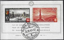 1942 Switzerland PRO Homeland Bimillennium Geneva Sheet BF 7 Used