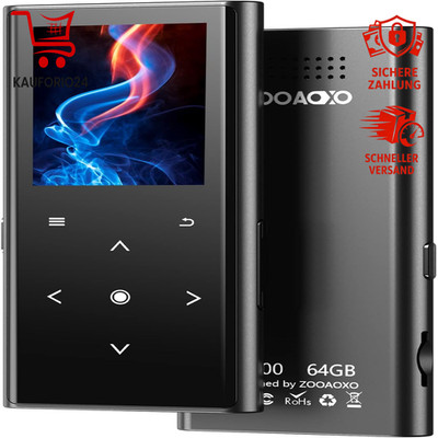 MP3-Player 64GB ZOOAOXO Bluetooth 5.2 HD-Lautsprecher UK