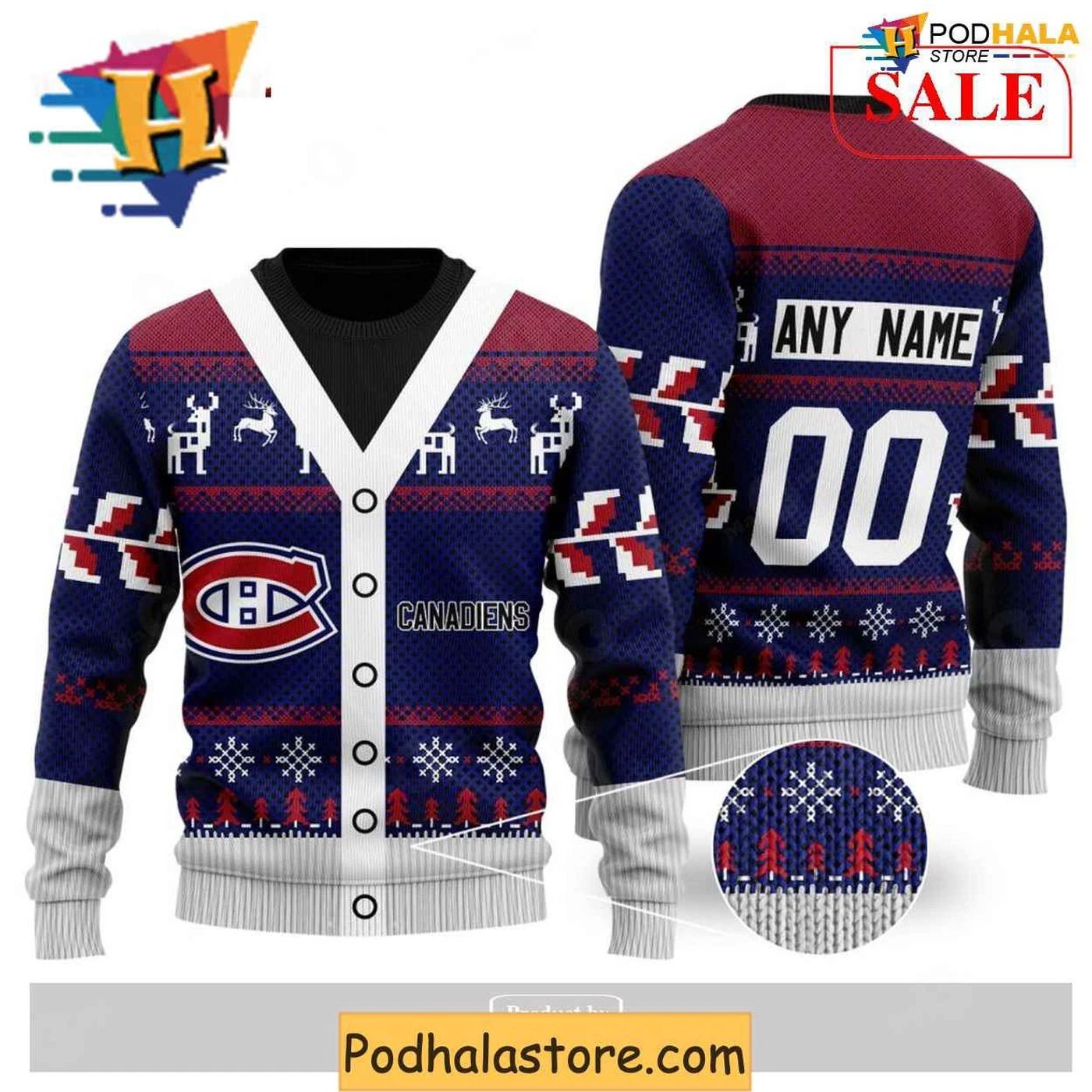 Personalized Montreal Canadiens Ugly Christmas Sweater