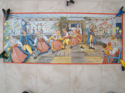 Swedish Dalarna vintage poster by Stina Broome Leksand costumes Christmas Sweden