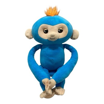 WowWee Fingerlings HUGS Boris Plush Blue Monkey 17'' Interactive Stuffed Toy