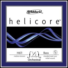 Helicore Orchestral Double Bass Single G String 1/2 Scale, Medium Tension H611
